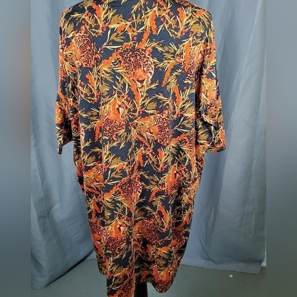 NWT Lularoe Irma, brown/black leopard faces on black base, size L - Picture 2 of 6